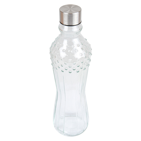 [233.88] Botella + Tapón Inox 990 Ml Ø8,6X31 Cm Transparente Cristal (24 Unid.)