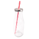 Botella + Tapa + Canutillo 440 Ml Ø 6,8X19 Cm Transparente Cristal (48 Unid.)