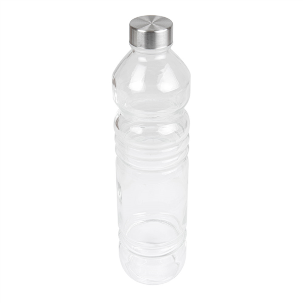[233.87] Botella + Tapón Inox 1080 Ml Ø8,2X32 Cm Transparente Cristal (24 Unid.)