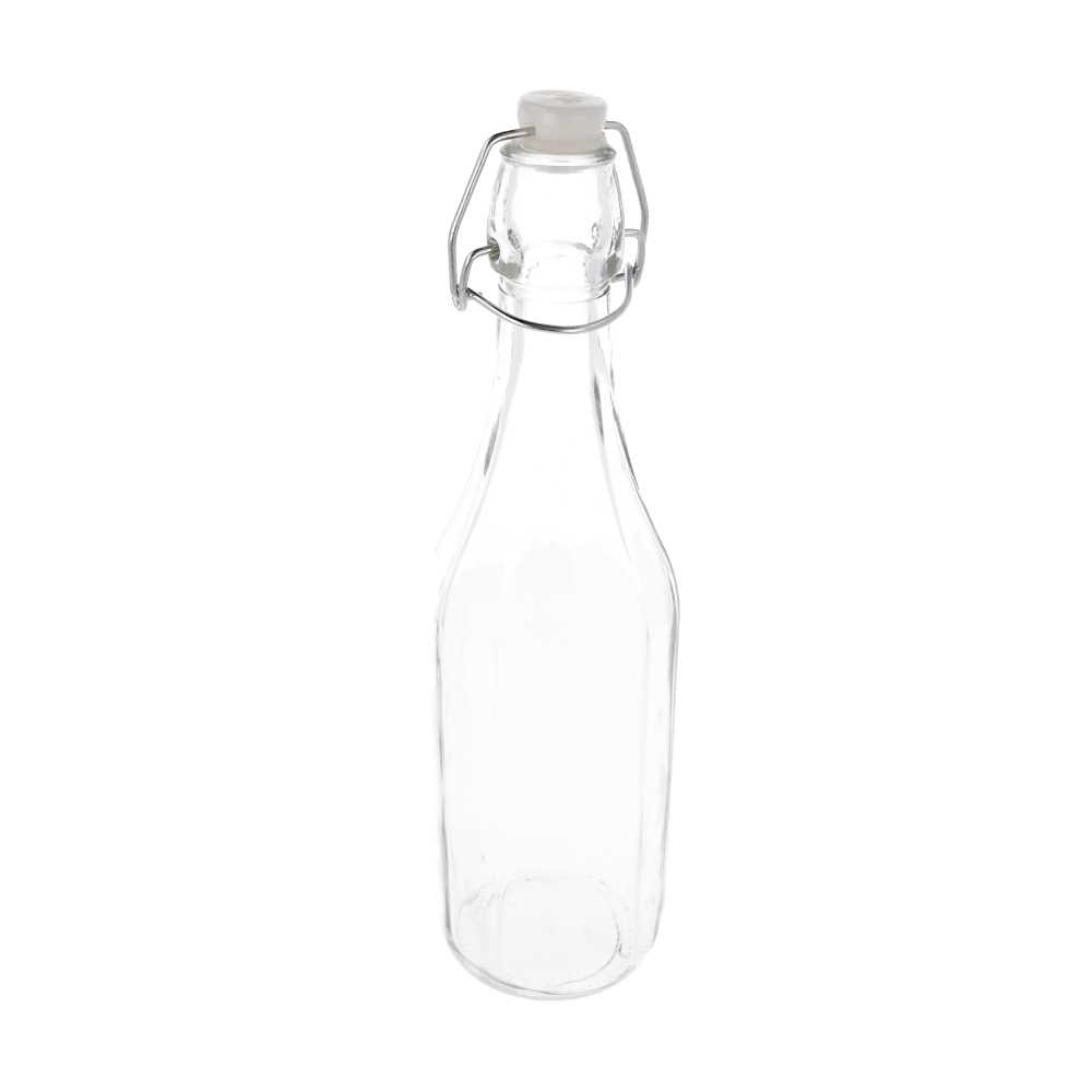 [204.36] Botella + Cierre Clip 'Waki Glass' 500 Ml Ø 7X27 Cm Transparente Cristal (48 Unid.)