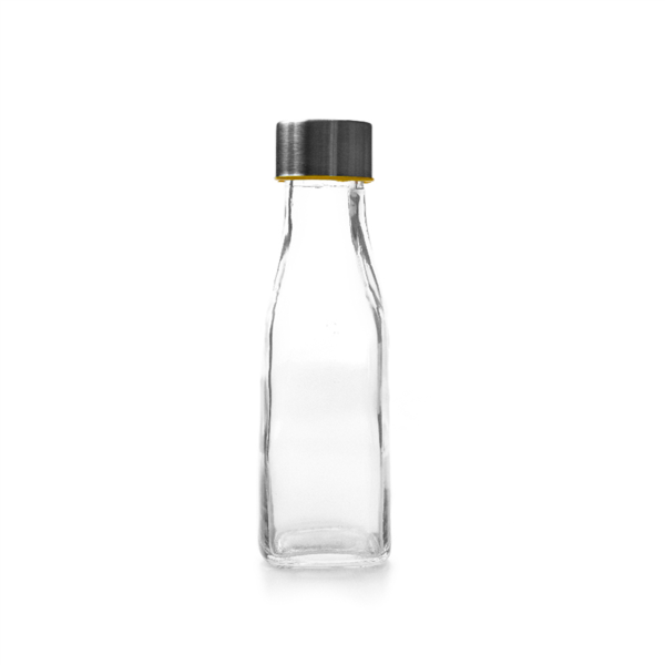 [215.64] Botella + Tapón Acero 'Waki Glass' 500 Ml Ø 6,5X21,7 Cm Transparente Cristal (24 Unid.)