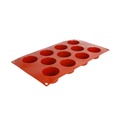 MOLDE MUFFIN Ø5,1x2,8 CM 17,5x30 CM ROJO SILICONA (1 UNID.)