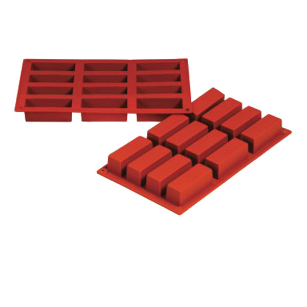 Molde Cake 7,9X2,9X3 Cm 17,5X30 Cm Rojo Silicona (1 Unid.)