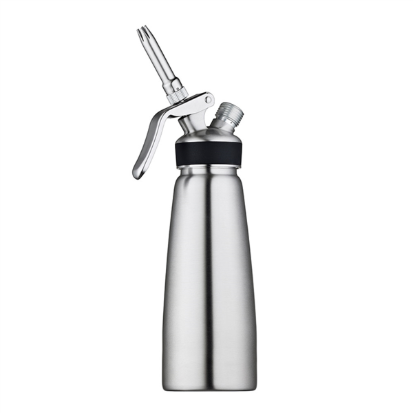 SIFÓN MONTADOR DE NATA 0,5 L Ø 8x21 CM PLATEADO INOX (1 UNID.)
