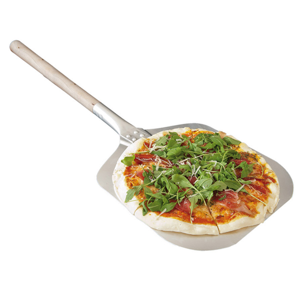[148.87] Pala De Pizza Cantos Afilados 30,5X35X101 Cm Plateado Aluminio (1 Unid.)