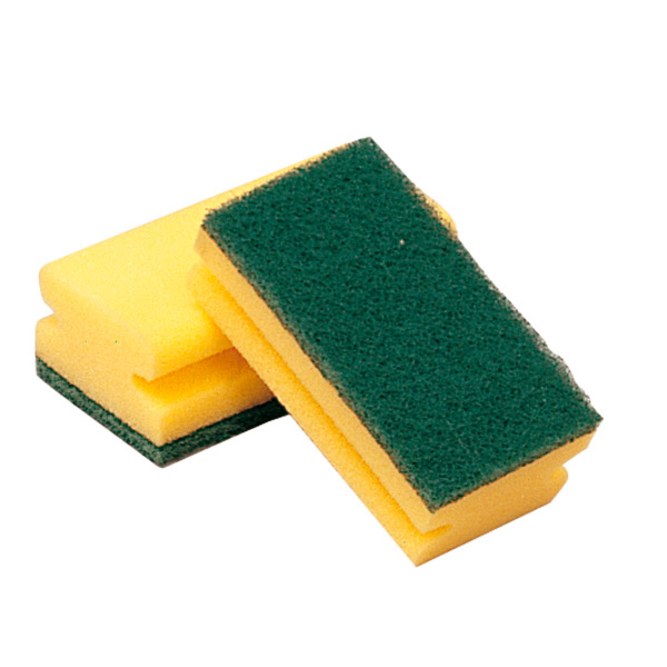 [213.60] ESPONJAS SALVAUÑAS FIBRA ABRASIVO SUPER 96 15x8x4,5 CM VERDE FIBRA (12 UNID.)