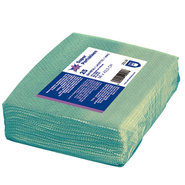 [212.37] 25 U. BAYETAS "SUPER PERFOKLEEN" 80 G/M2 36x42,5 CM VERDE VISCOSA (1 UNID.)
