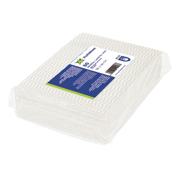 [212.31] 50 U. BAYETAS "PERFOKLEEN" 45 G/M2 36x42 CM BLANCO VISCOSA (1 UNID.)