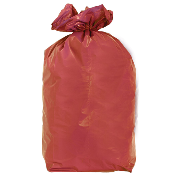 20 U. BOLSAS BASURA COLOR 110 L 70µ 70x110 CM ROJO LDPE (5 UNID.)