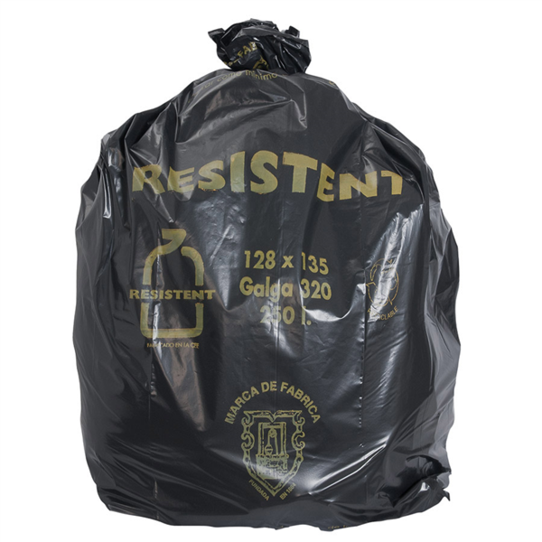 [156.78] 10 U. BOLSAS BASURA 250 L 80µ 128x135 CM NEGRO LDPE (5 UNID.)
