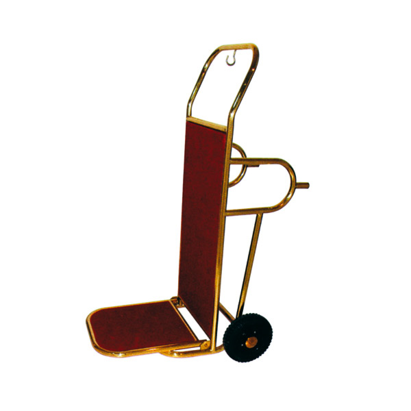 [128.26] CARRETILLA PORTAMALETAS LUJO 70x56x120 CM DORADO INOX (1 UNID.)