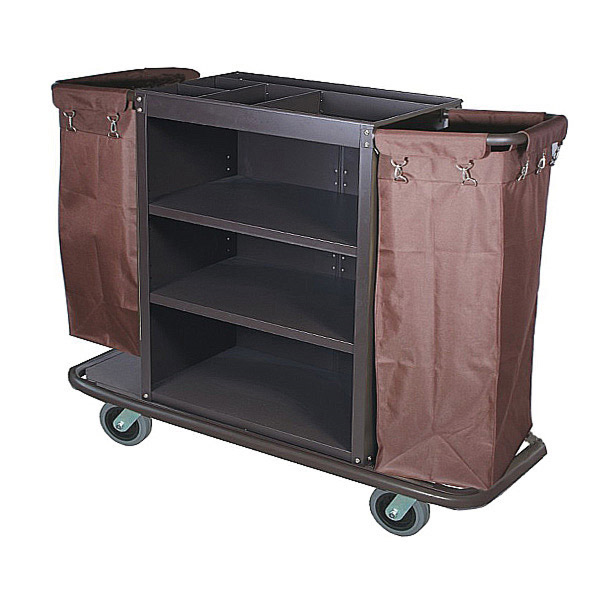 CARRO SIN PUERTAS + 2 BOLSAS 144x52x102,5 CM MARRÓN HIERRO (1 UNID.)