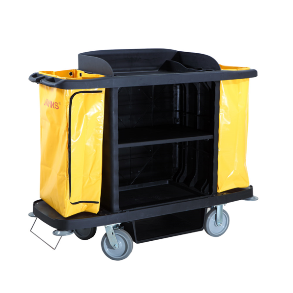 Carro Servicio Habitaciones, Sin Puertas 153,6X55,4X125,2 Cm Negro Pp (1 Unid.)
