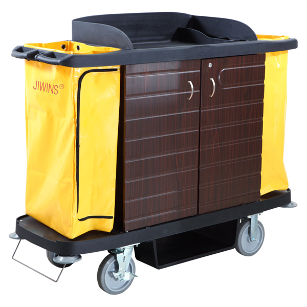 [193.61] Carro Servicio Habitaciones, Con Puertas 153,6X55,4X125,2 Cm Negro Pp (1 Unid.)