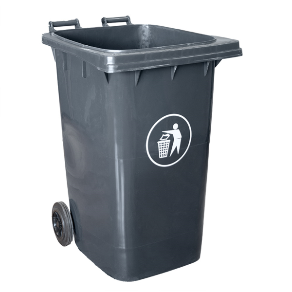 [258.90] Contenedor, 2 Ruedas 240 L 74X60X101 Cm Gris Hdpe (1 Unid.)