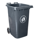 Contenedor, 2 Ruedas 240 L 74X60X101 Cm Gris Hdpe (1 Unid.)
