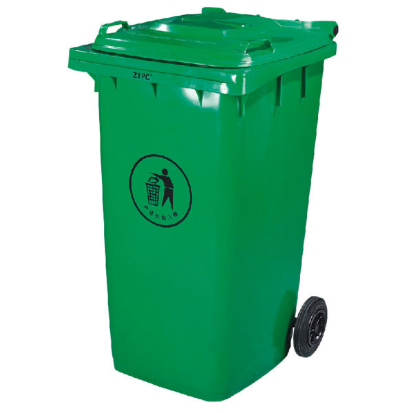 Contenedor Con Tapa, 2 Ruedas 240 L 74X60X101 Cm Verde Hdpe (1 Unid.)