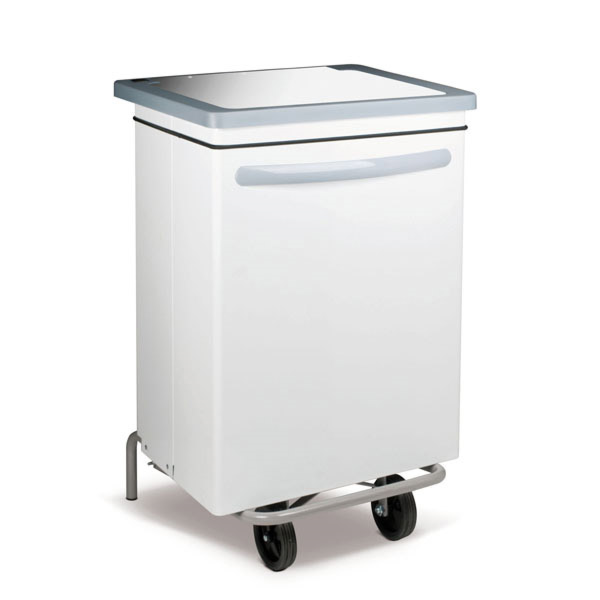 Contenedor Móvil Con Pedal 70 L 47X42X73 Cm Blanco Metal (1 Unid.)
