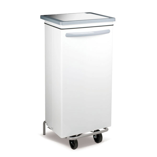 [157.49] Contenedor Móvil Con Pedal 100 L 47X42X97 Cm Blanco Metal (1 Unid.)