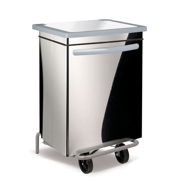 CONTENEDOR MÓVIL CON PEDAL 70 L 47x42x73 CM PLATEADO INOX (1 UNID.)