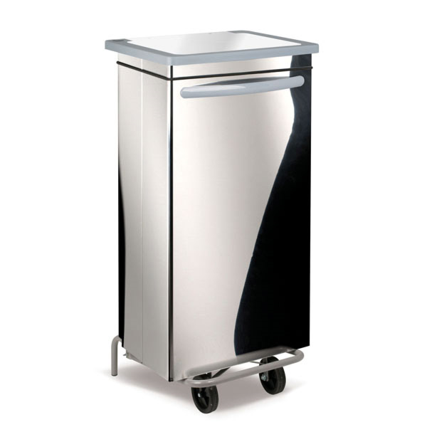 Contenedor Móvil Con Pedal 100 L 47x42x97 Cm Plateado Inox (1 Unid.)