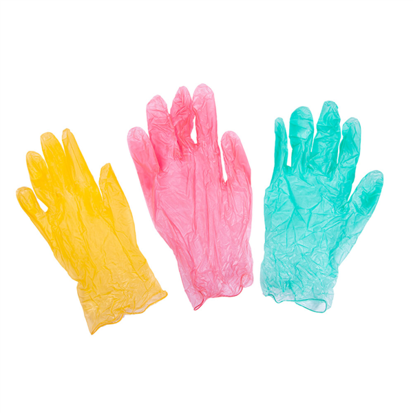 [251.37] Guantes Con Talco Size: L Surtido Pvc (100 Unid.)