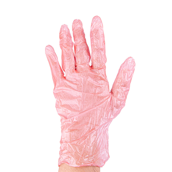 [251.35] GUANTES CON TALCO SIZE: S ROJO PVC (100 UNID.)