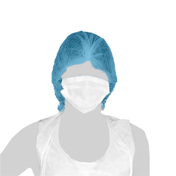 [165.03] REDES PARA CABELLO 40x16x16 CM AZUL AIRLAID (100 UNID.)