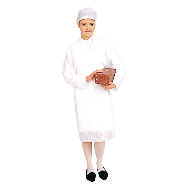 [155.43] BATAS VISITADOR GRANDE 35 G/M2 117 CM BLANCO AIRLAID (25 UNID.)