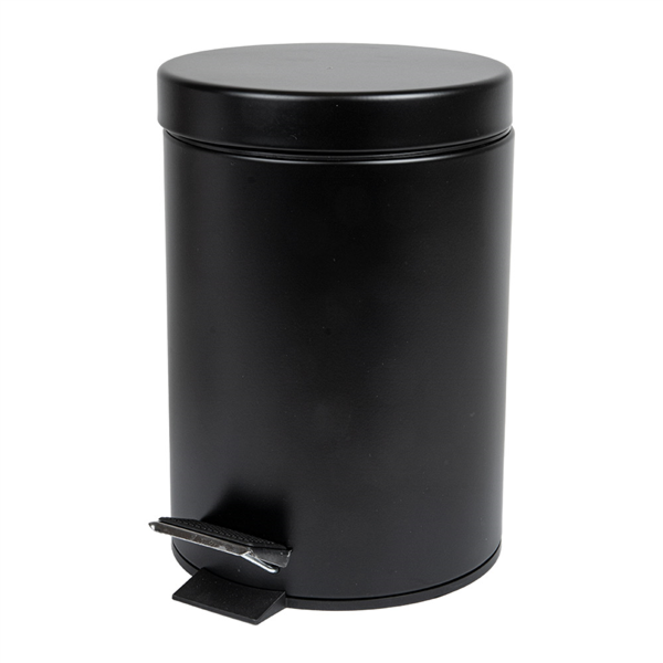 Cubo Pedal Con Receptáculo Interior 3 L Ø 17X24,5 Cm Negro Acero (1 Unid.)