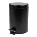 Cubo Pedal Con Receptáculo Interior 3 L Ø 17X24,5 Cm Negro Acero (1 Unid.)