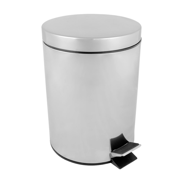 [162.29] CUBO PEDAL CON RECEPTÁCULO INTERIOR 5 L Ø 20,5x28 CM PLATEADO INOX (1 UNID.)