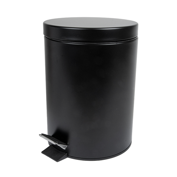 [268.45] Cubo Pedal Con Receptáculo Interior 5 L Ø 20,5X28 Cm Negro Acero (1 Unid.)