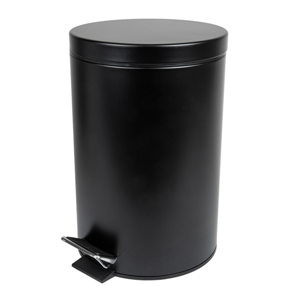 CUBO PEDAL CON RECEPTÁCULO INTERIOR 12 L Ø 25x38 CM NEGRO ACERO (1 UNID.)