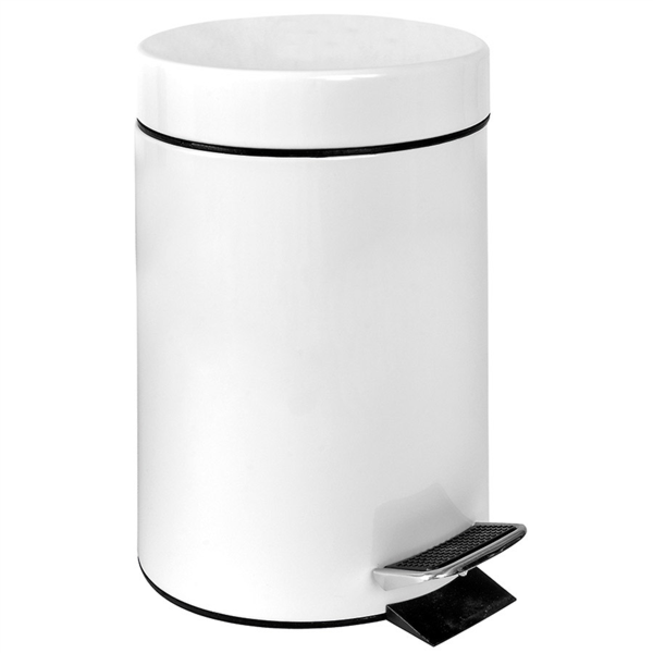 [162.22] CUBO PEDAL CON RECEPTÁCULO INTERIOR 20 L Ø 29,5x44 CM BLANCO ACERO (1 UNID.)