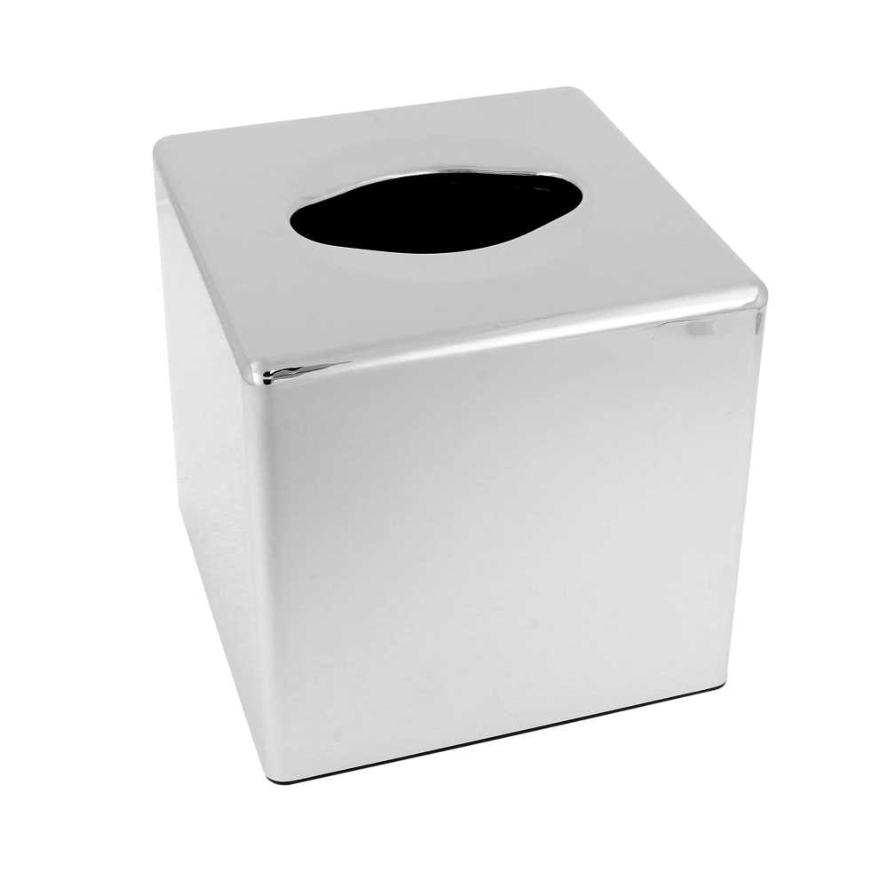 [146.71] Dispensador Pañuelos Faciales 13X13X13 Cm Cromado Abs (1 Unid.)