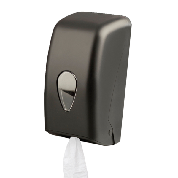 DISPENSADOR PARA SECAMANOS 'MINI BARRIL' 14x15x28,5 CM NEGRO ABS (1 UNID.)