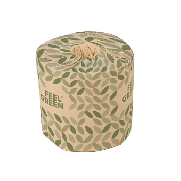 [265.93] PAPEL HIGIÉNICO 2 CAPAS ENVASADO INDIVIDUALMENTE 'FEEL GREEN' 2x17 G/M2 9 CM (h) x 35 M NATURAL PAPEL RECICLADO (48 UNID.)