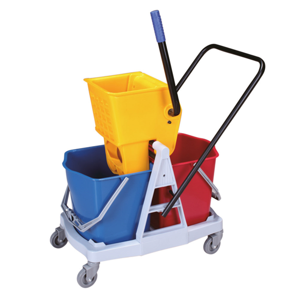 [165.17] PRENSA ESCURRIDORA + 2 CUBOS 15 L 62x40,5x86 CM SURTIDO HDPE (2 UNID.)
