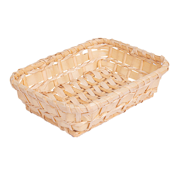 Cesto Rectangular Símil Mimbre 18X14X5 Cm Natural Pp (1 Unid.)