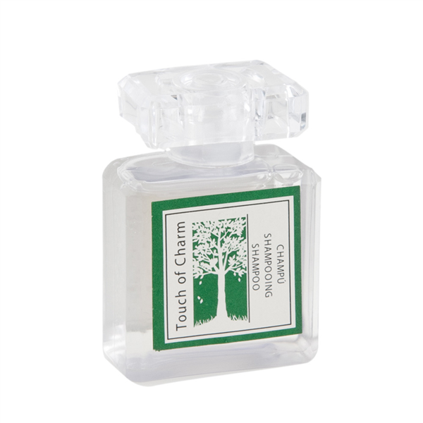 [218.61] BOTELLINES CHAMPÚ 30 ML 4,3x2,3x6,5 CM TRANSPARENTE PVC (500 UNID.)