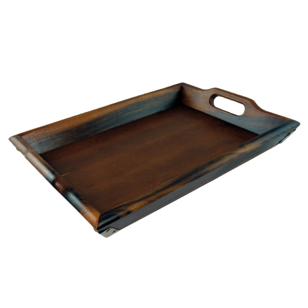 [199.29] BANDEJAS DE LUJO 64x38x5 CM NATURAL MADERA (4 UNID.)
