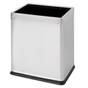 Papelera Habitaciones, Rectangular 'Deluxe' 9 L 22,5X16,5X27 Cm Plateado Inox (1 Unid.)