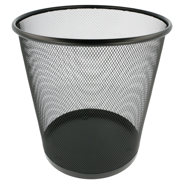 [222.85] PAPELERA ENMALLADA 11 L Ø 26,5x29 CM NEGRO ACERO (12 UNID.)