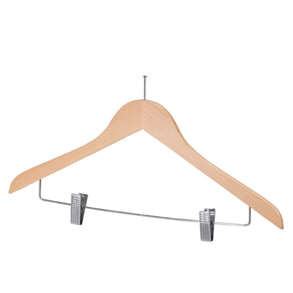 [165.46] PERCHAS ANTIROBO CON PINZAS 44,5x1,2x24,5 CM NATURAL MADERA (48 UNID.)