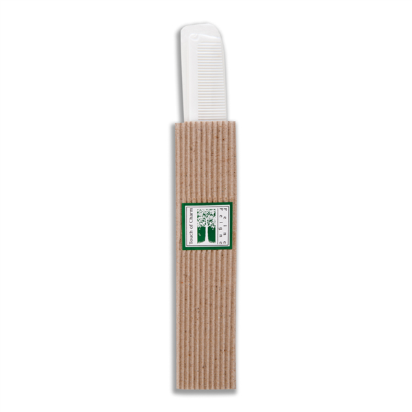 PEINES, ENVASE RECICLADO 13,3x2,7x0,3 CM BLANCO PS (100 UNID.)