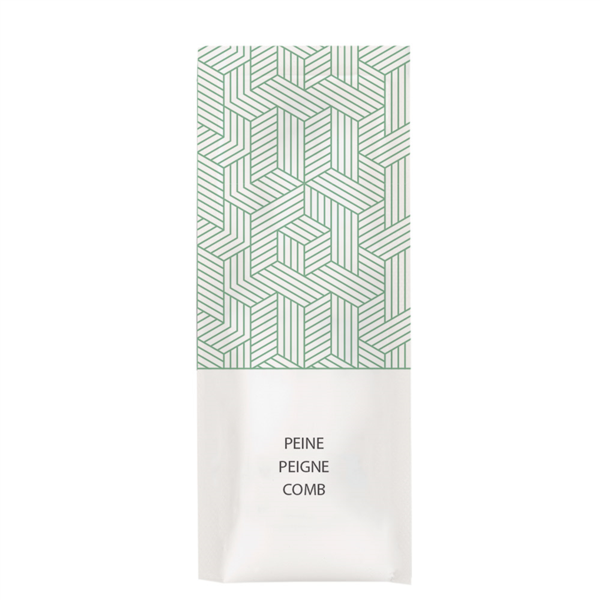 [261.73] PEINES ENFUNDADOS BLANCO 'THERAPY' 12,5x2,8 CM BEIGE PP (250 UNID.)