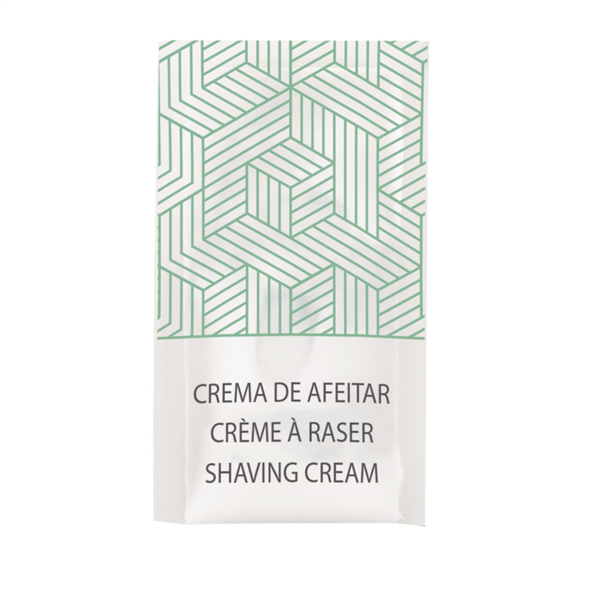 [261.75] SOBRECITOS CREMA DE AFEITAR 'THERAPY' 5 ML 8x4,5 CM BLANCO CELULOSA (2000 UNID.)