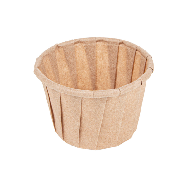 [226.13] TARRINAS PAPEL PLISADO 30 ML (1 oz) 80 G/M2 Ø4,4/3,1x2,8 CM NATURAL PERG. ANTIGRASAS (250 UNID.)