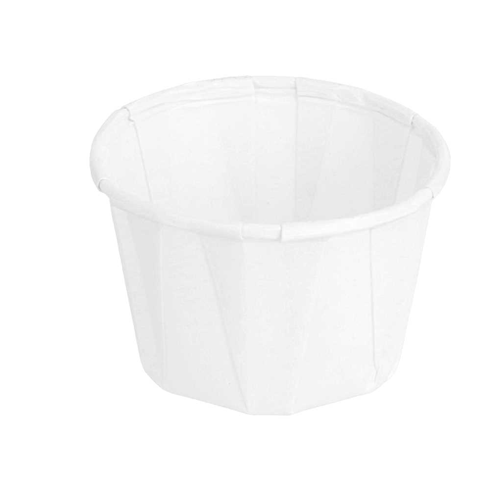 [126.71] TARRINAS PAPEL PLISADO 45 ML (1,5 oz) 80 G/M2 Ø5/3,6x3,1 CM BLANCO PERG. ANTIGRASAS (250 UNID.)